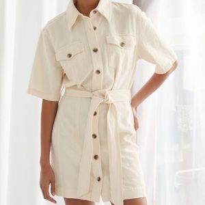 NWT & Other Stories Linen Belted Mini Dress